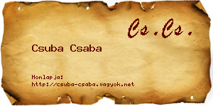 Csuba Csaba névjegykártya