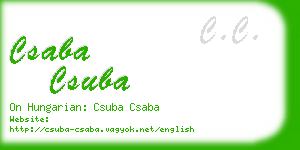 csaba csuba business card